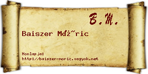Baiszer Móric névjegykártya
